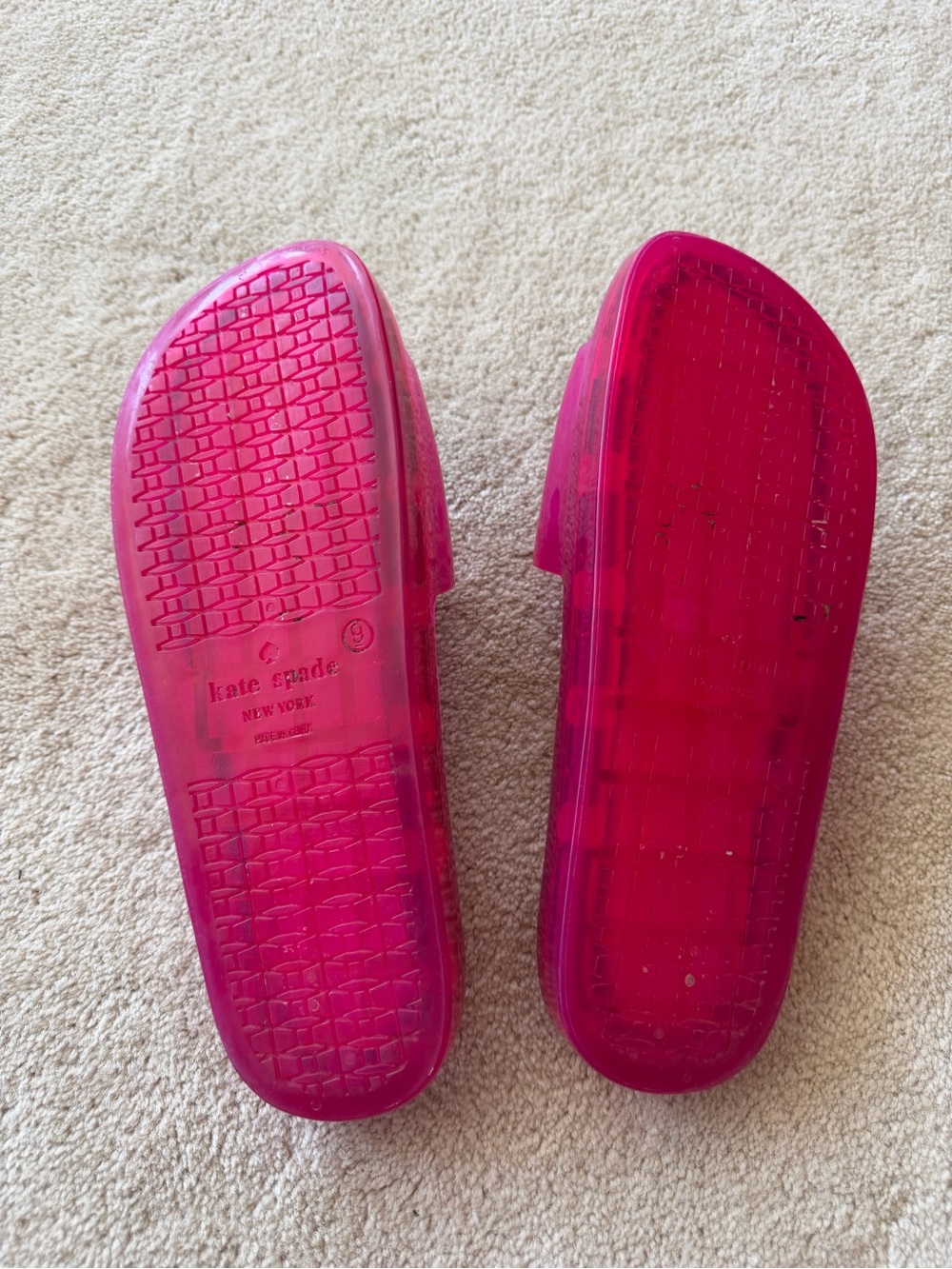 kate spade fuchsia camellia polka dot slide sandals - Picture 5 of 8
